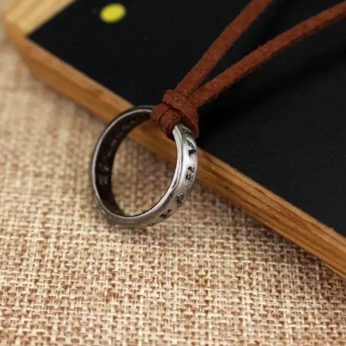 Film jeu UNCHARTED 4 collier NATHAN DRAKE COSPLAY bague CODE cuir VINTAGE gravure pendentif colliers pour homme bijoux accessoires