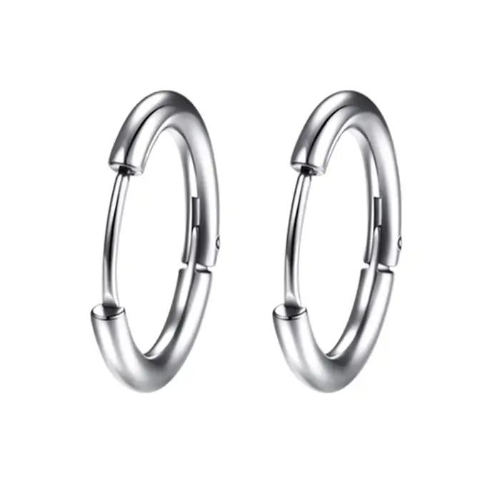 1 paire de petits cerceaux en acier inoxydable pour femmes/hommes, boucles d'oreilles, Piercing, Car