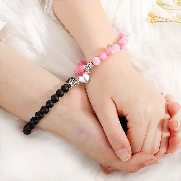 Bracelet magnétique en forme de cœur pour couple