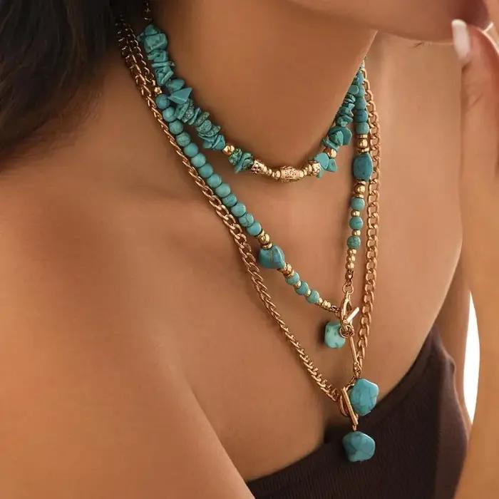 Colliers Chunky en Turquoise pour Femmes et Filles