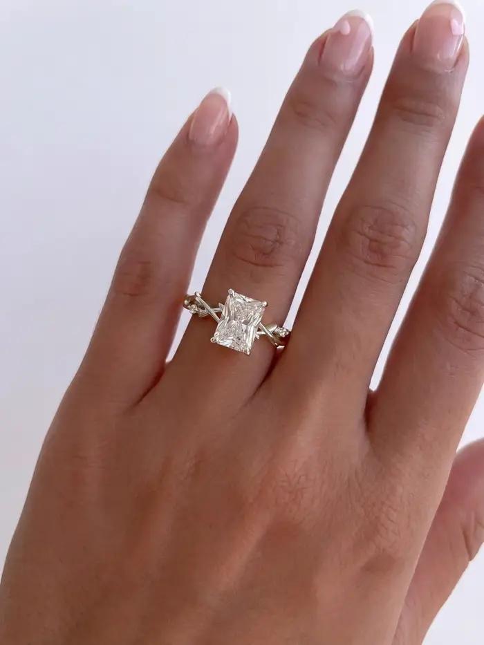 Bague rectangulaire en argent Sterling 925 pour femmes
