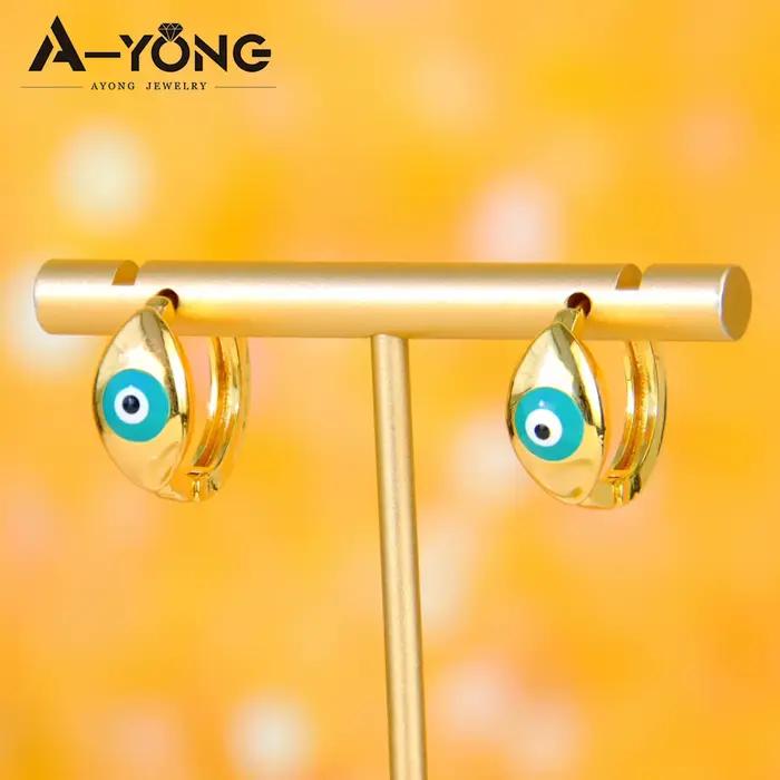 Boucles d'Oreilles Pendantes Mauvais Yeux pour Femme, Mode Arabe, Plaqué Or 18K, Document Élégant, Dubaï, Événement, ix, Bijoux