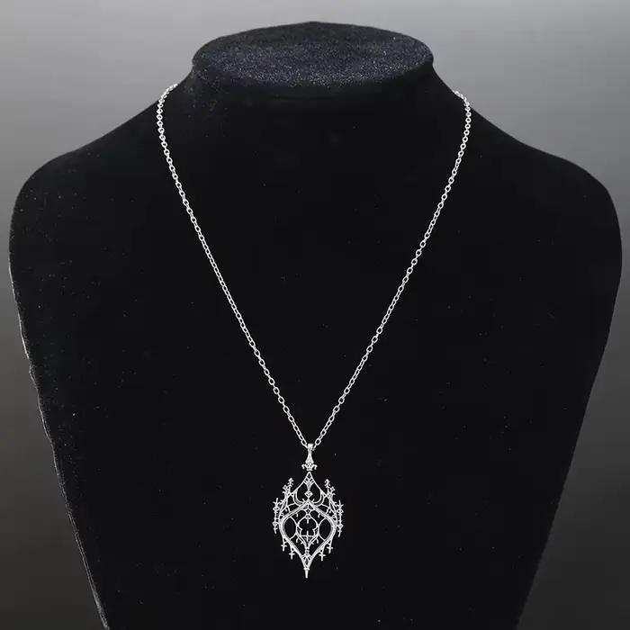 Collier Y2K Punk Château Ancien Accessoires Gothiques Pagan Alternatifs Château Creux Rétro Occasions Spéciales Pour Hommes Et Femmes