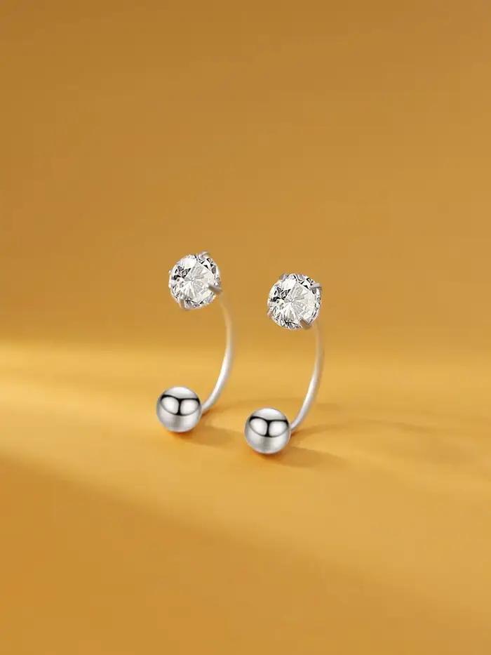 1 paire de boucles d'oreilles en argent Sterling 925 pour femmes et filles