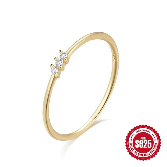 CANNER-Bague minimaliste en argent regardé S925 pour femme, bague exquise, luxe abordable, cadeaux d