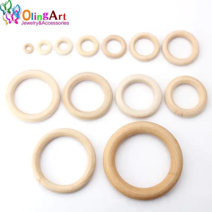 Grand Cercle en Bois Naturel de Taille Mixte pour Création de Bijoux, Jouets Éducatifs pour Enfants, Activités de Bricolage et Artisanat Occasions Spéciales