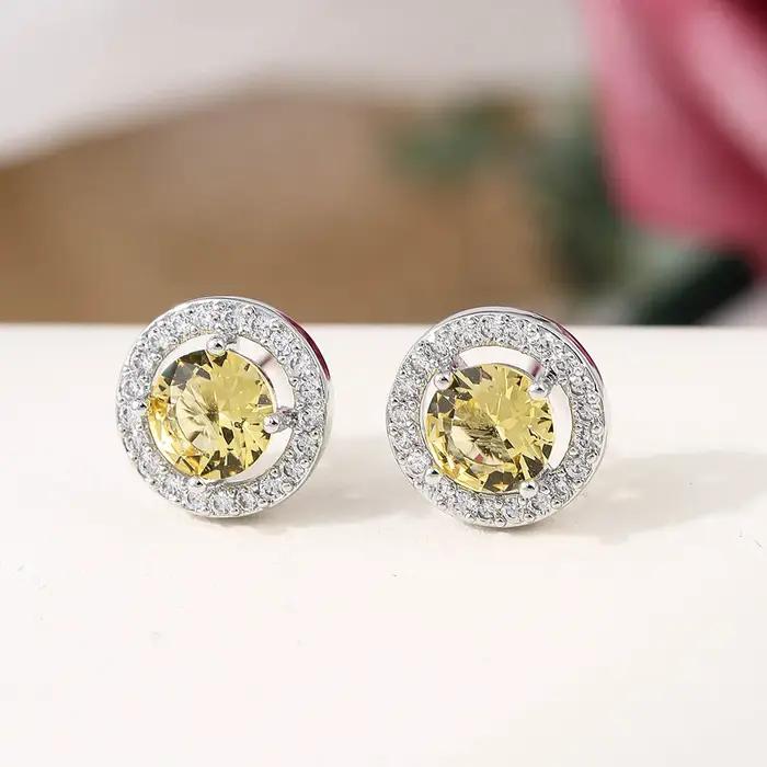 Boucles d'oreilles rondes en pierre bleu Royal