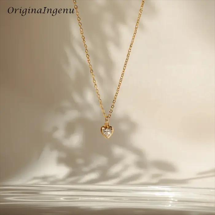 Collier en forme de cœur rempli d'or 14 carats