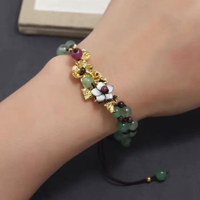 Bracelet en perles d'aventurine pour femmes