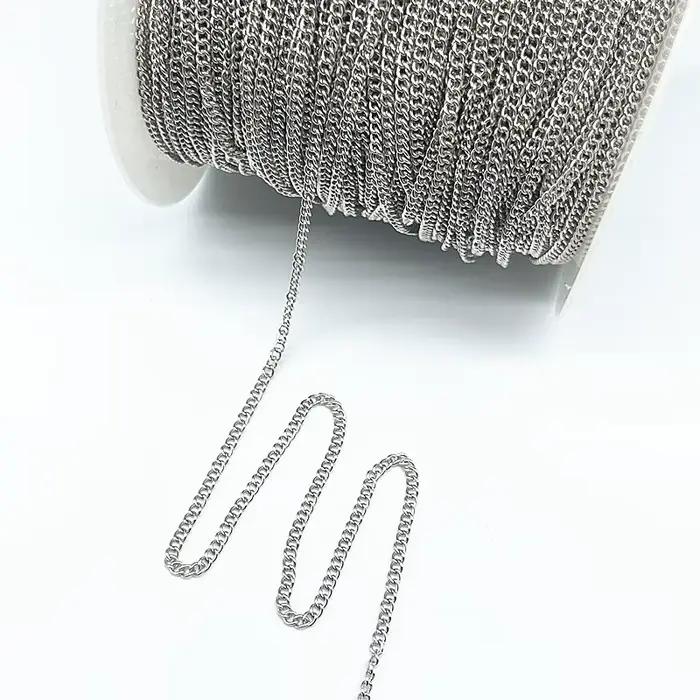 Chaîne de collier plaquée or/argenté/Bronze/noir, 2yards, pour la fabrication de bijoux, chaînes de