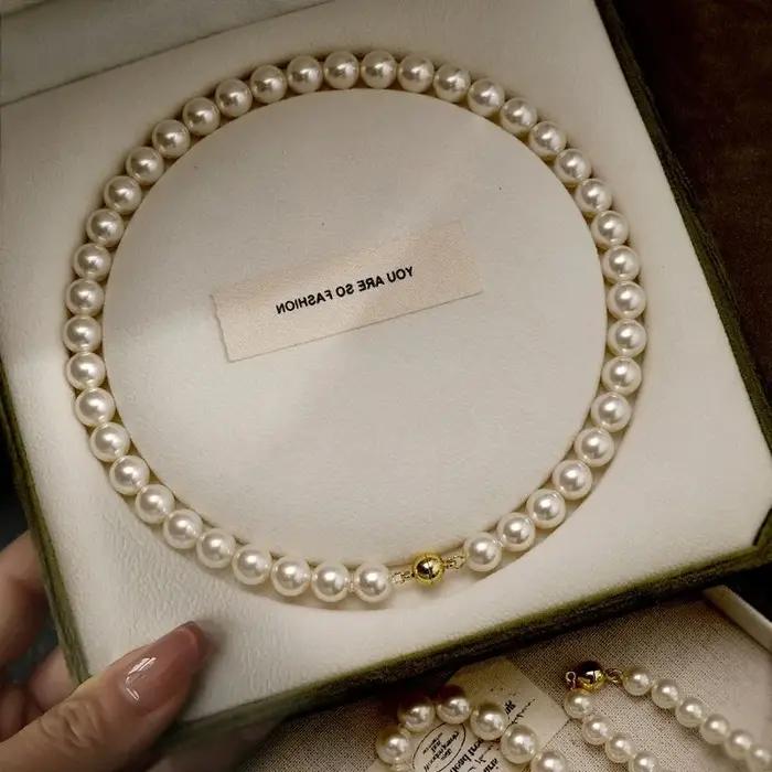 Collier de perles d'imitation pour femmes
