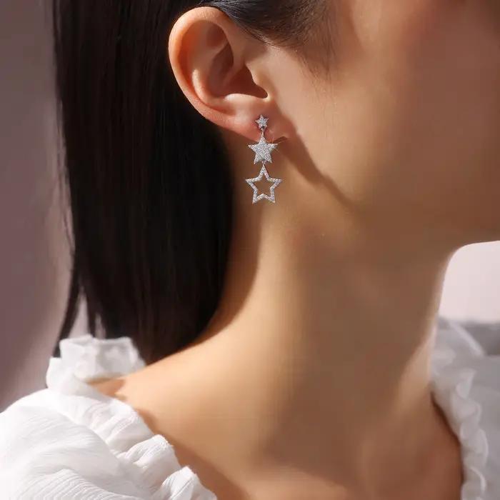 Wong Rain – boucles d'oreilles en argent sterling 925 scintillant