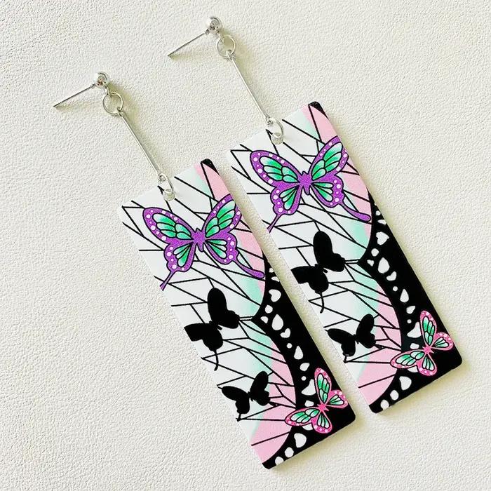 Demon Killer Anime Acrylique Tanjiro Rick Boucles d'Oreilles pour Bol