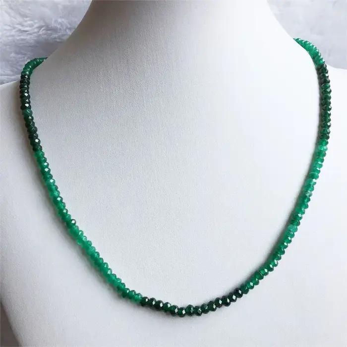 Collier émeraude verte Double couleur pour femmes