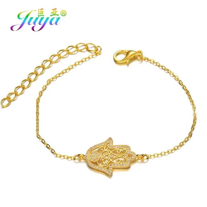 Juya – bracelets à breloques en forme de main de Fatima plaquée or 18 carats