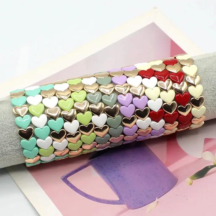 Bracelet élastique aux motifs coeurs et vagues hawaïennes pour femmes, bijou romantique et moderne à offrir pour toutes les occasions
