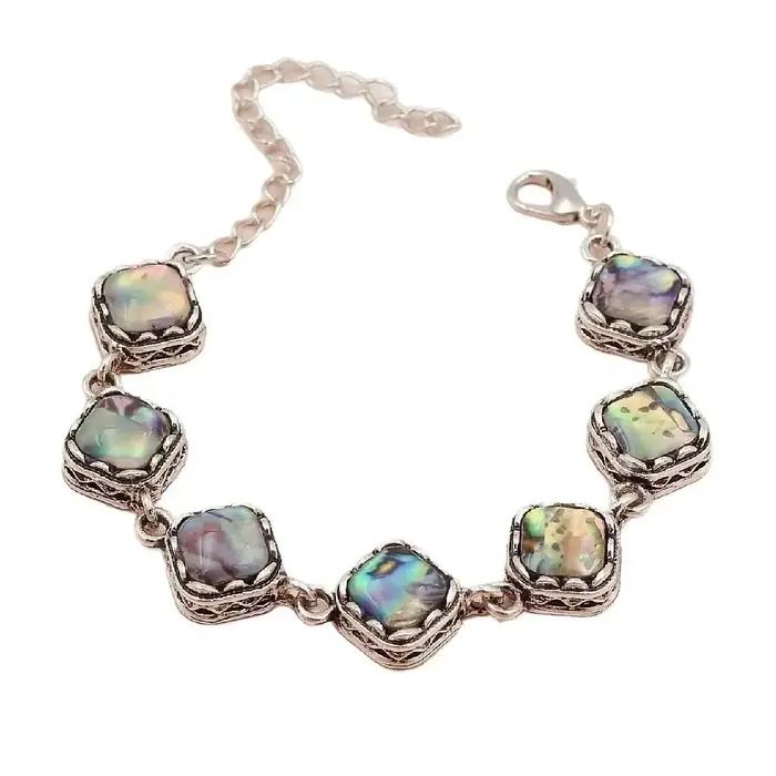 Bracelet en coquillage d'ormeau coloré