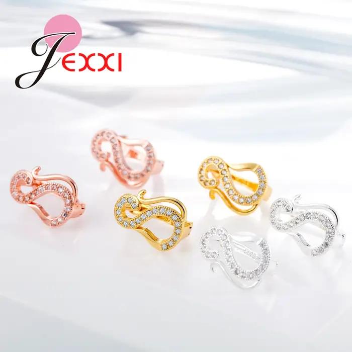 "S" Design 925 boucles d'oreilles rondes en argent Sterling femmes bijoux de fête à la mode brillant déclaration