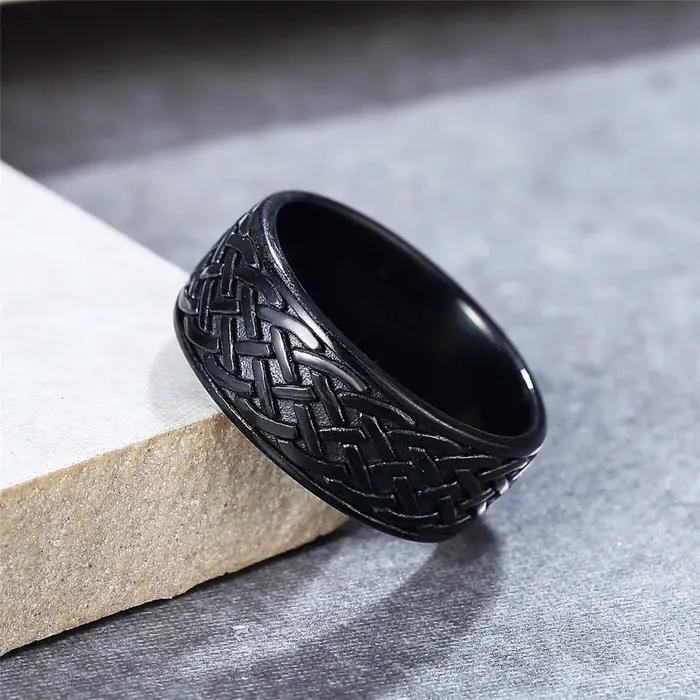 Bague à nœud en spirale celtique vintage nordique pour hommes et femmes