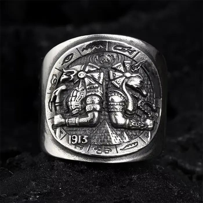 Bague ouverte en argent thaïlandais de l'egypte ancienne