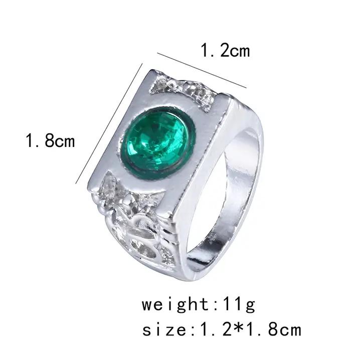 Bague lanterne verte à breloque, bijoux à la mode pour hommes et femmes