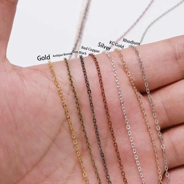Chaîne de collier plaquée or/bronze pour la fabrication de bijoux, matériaux de chaînes de collier, fournitures faites à la main pour créations uniques et durables