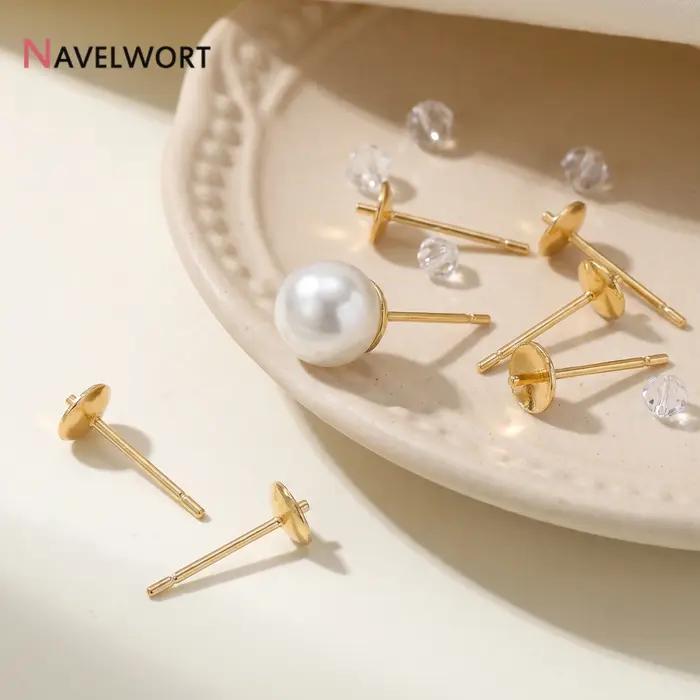 Boucles d'oreilles rondes en laiton plaqué or 14K