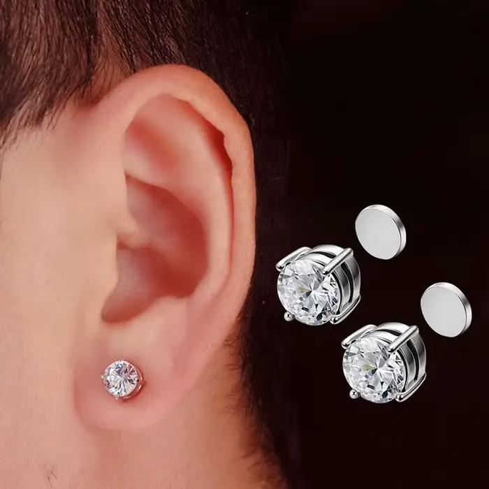 Boucles d'Oreilles à réinitialisation Magnétique en Clip pour Homme et Femme