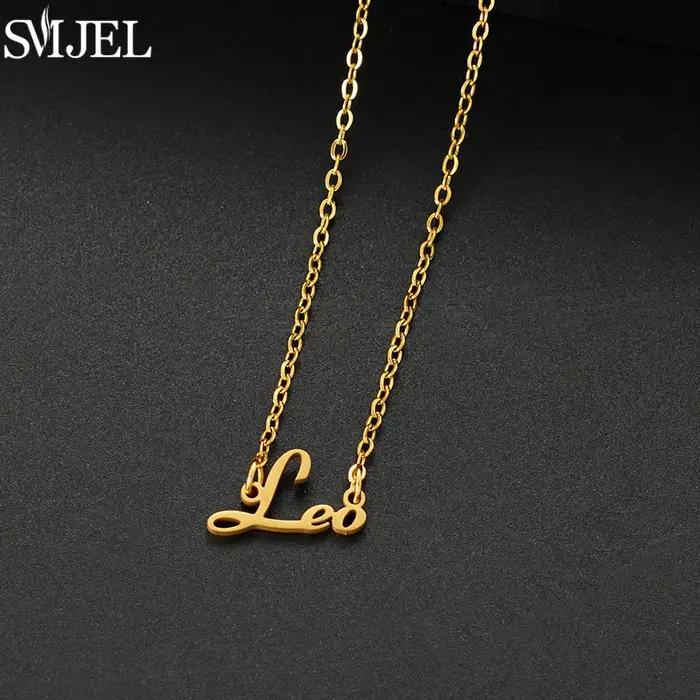 Collier en acier inoxydable avec lettres du zodiaque 12 constellations cadeau d'anniversaire pour femme horoscope bijoux femme occasions spéciales