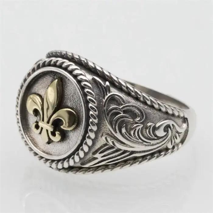 Bague antique en argent regardé 925 pour hommes