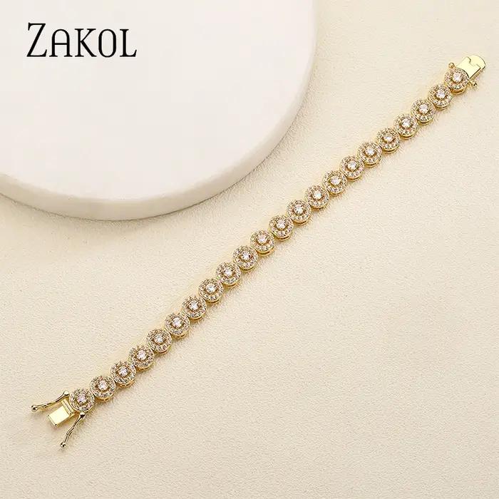 ZAKOL – Bracelet de Tennis en zircone cubique pour femmes