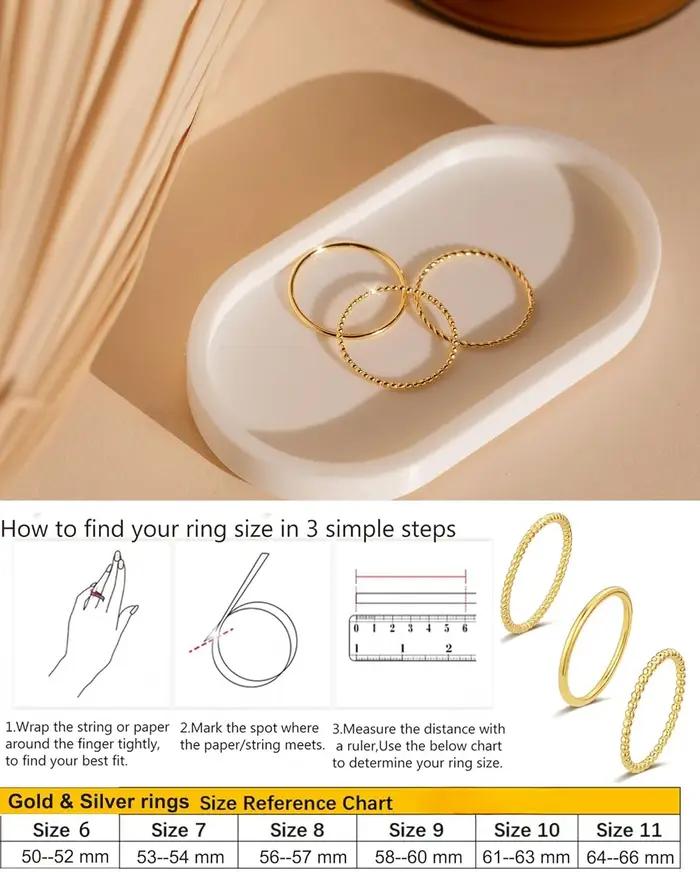 Bague fine empilable de 1.3mm pour femmes