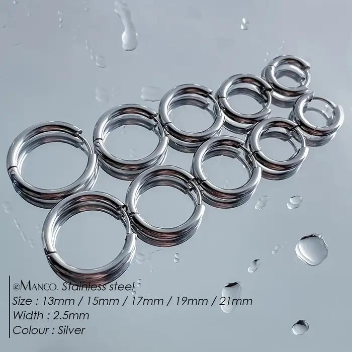 EManco 13-21mm boucle d'oreille en acier inoxydable minimaliste classique