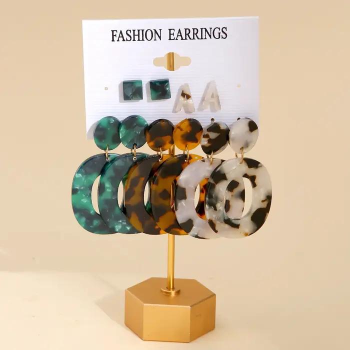 Ensemble de boucles d'oreilles léopard pour femmes