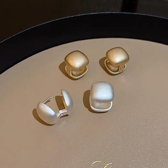 Boucles d'Oreilles Géométriques Bergame ChimBrushed pour Femmes