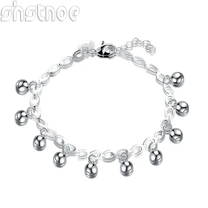 Bracelet cloche élégant et charmant en argent Sterling 925