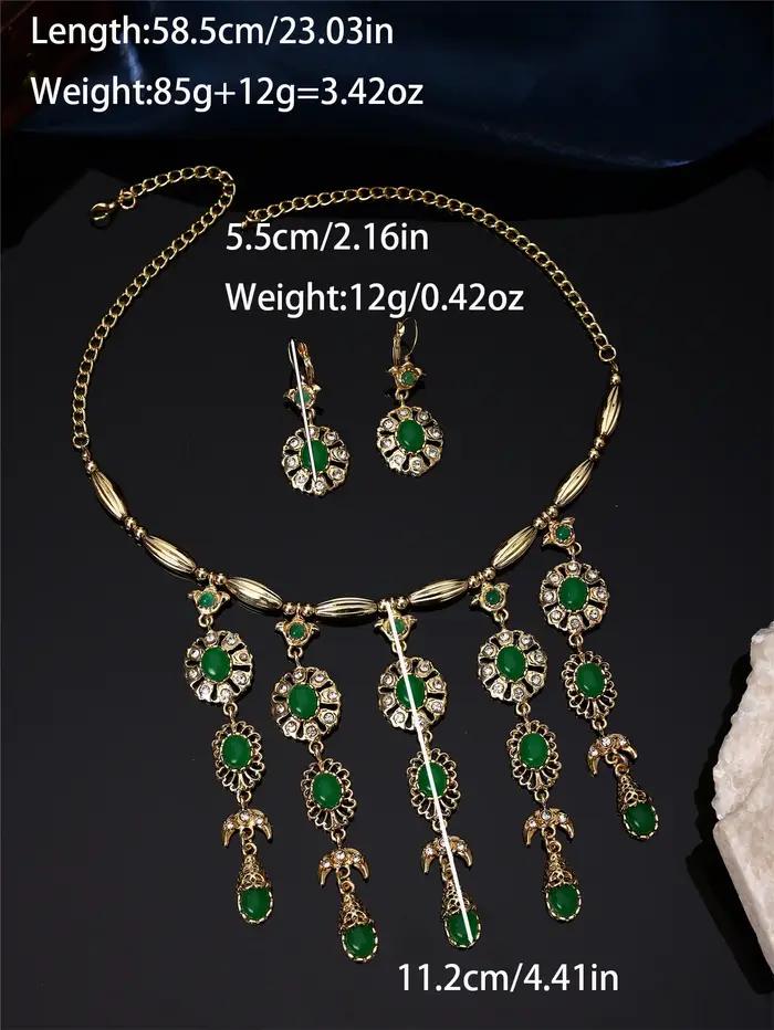 1 ensemble de bijoux rétro de style palais pour femmes