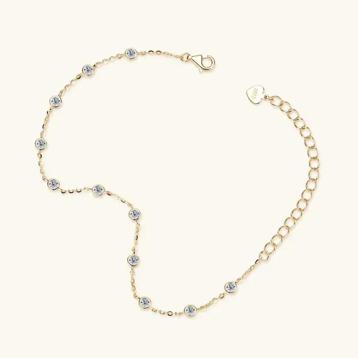 Bracelet en argent sterling serti de moissanite pour femmes occasions spéciales engagement romantique élégant à offrir
