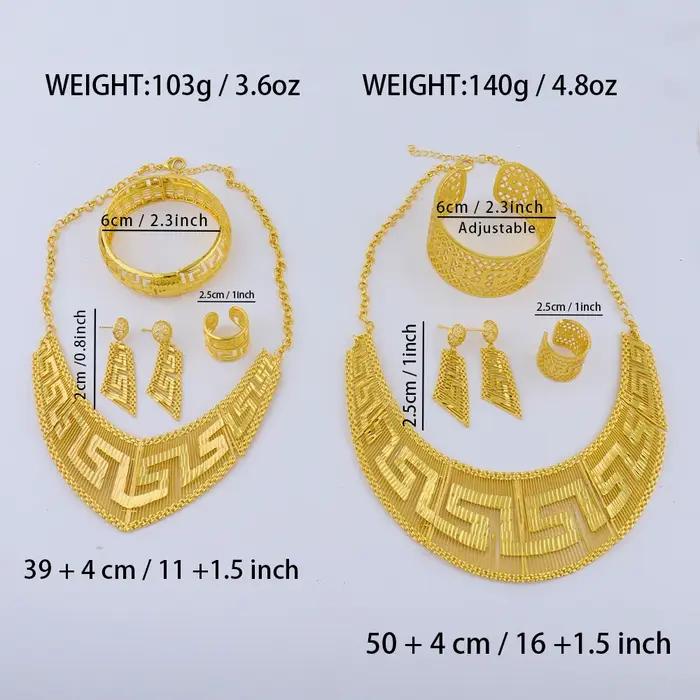 Ensemble de bijoux plaqués or 18 carats pour femme