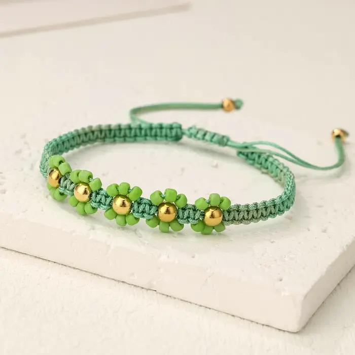 12 ensembles de bracelets réglables colorés en perles de verre tissées à la main bohème peuvent faire des gens se sentent heureux