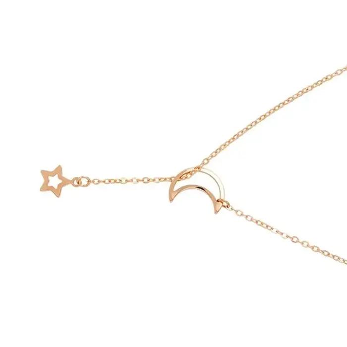 Collier avec pendentif lune et étoile pour femmes