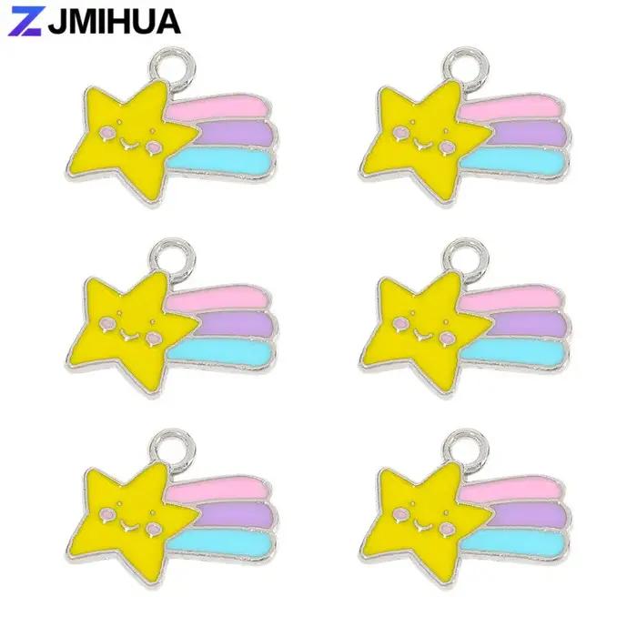 15pcs Émail Arc-En-Ciel Étoile Charmes Pour La Fabrication De Bijoux Fournitures Accessoires BRICOLAGE À La Main Boucles D'oreilles Pendentif Colliers Bracelets Cadeaux