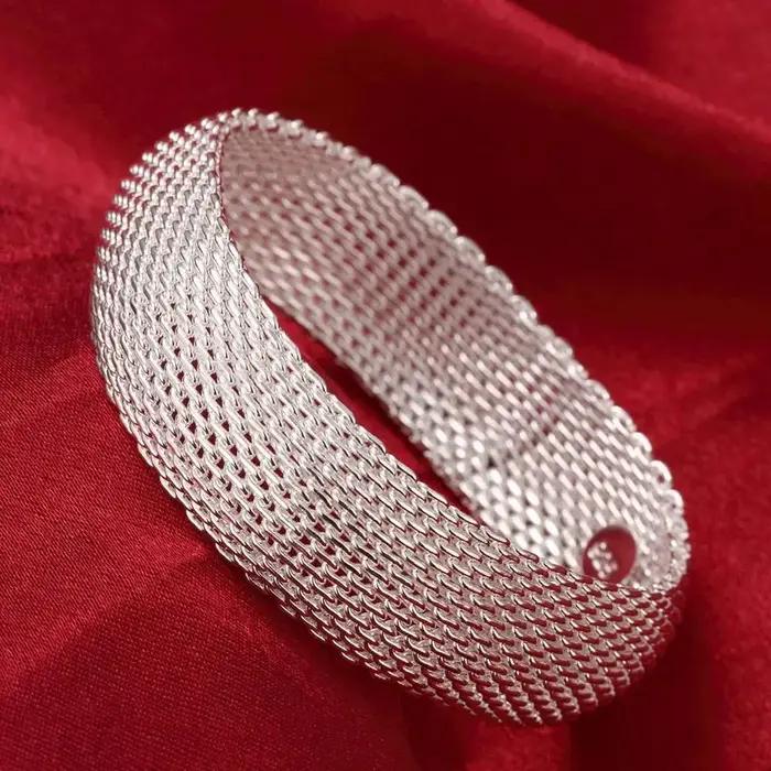 Grandes bracelets en argent Sterling 925 pour femmes