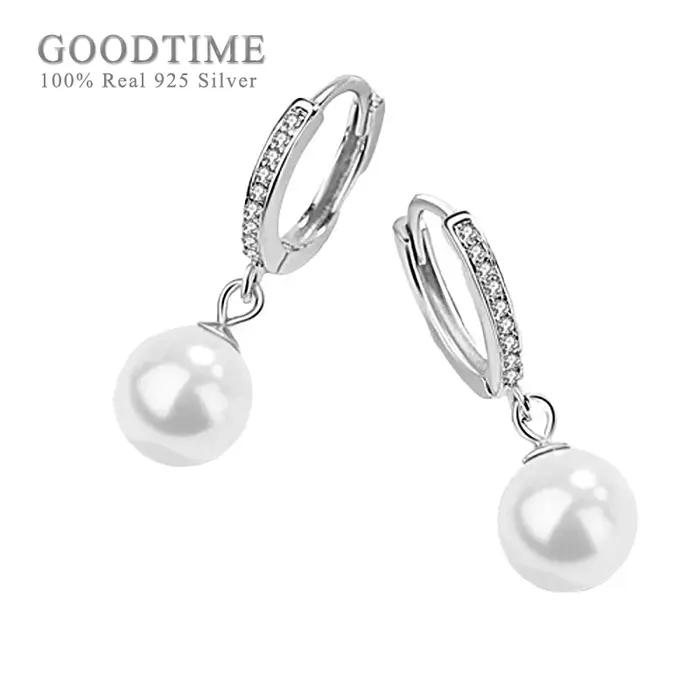 Femmes à la mode boucle d'oreille pur 925 en argent Sterling Zircon boucles d'oreilles