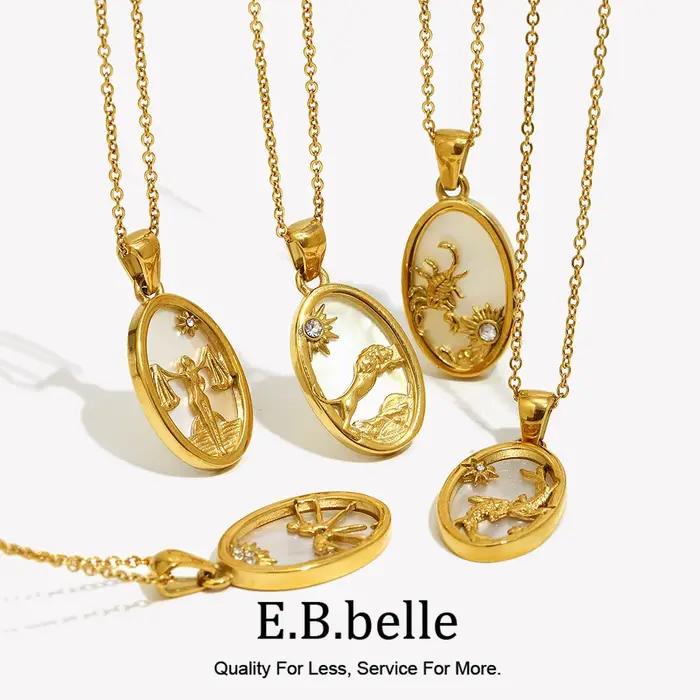E.B.belle – collier avec pendentif Constellation en acier inoxydable