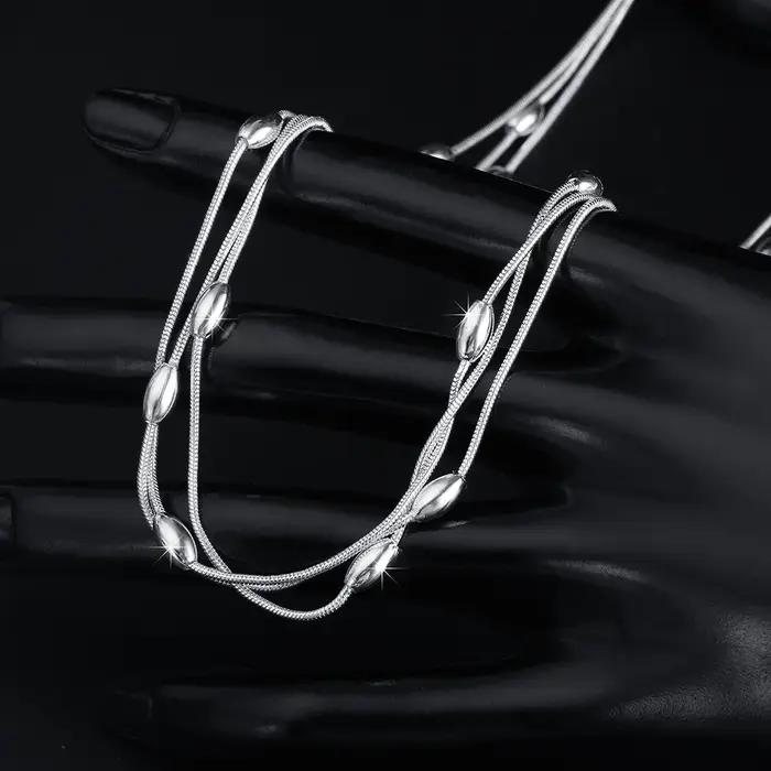 Collier de perles en argent sterling 925 pour femmes