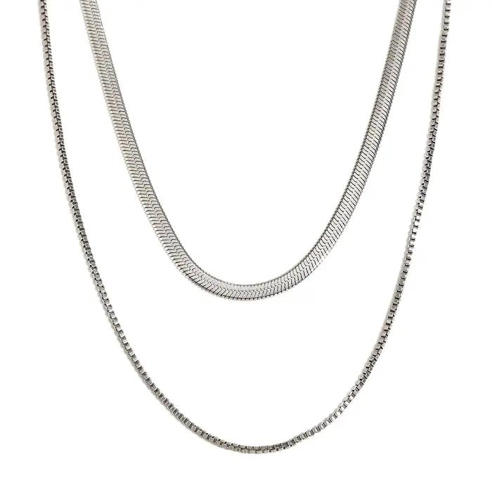 E.B.belle-Collier plaqué or 18 carats pour femme, bijoux hypoallergéniques à chevrons JOBox JOLayere