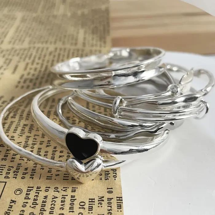 Bracelet en métal 100% argent Sterling 925 massif pour femmes