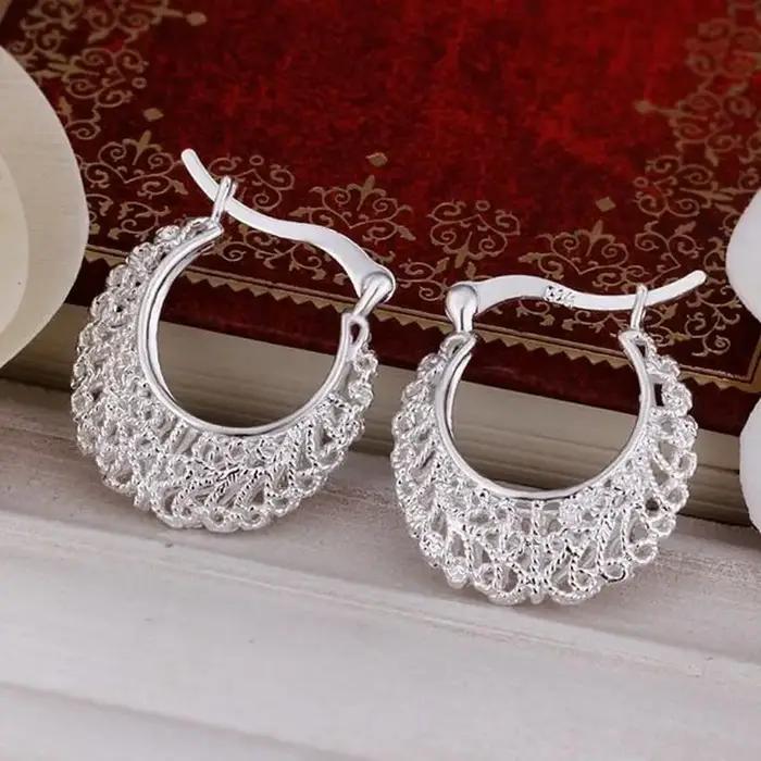 Boucles d'oreilles en argent 925 pur pour femmes, bijoux de fiançailles, noble, belle mode, solide,