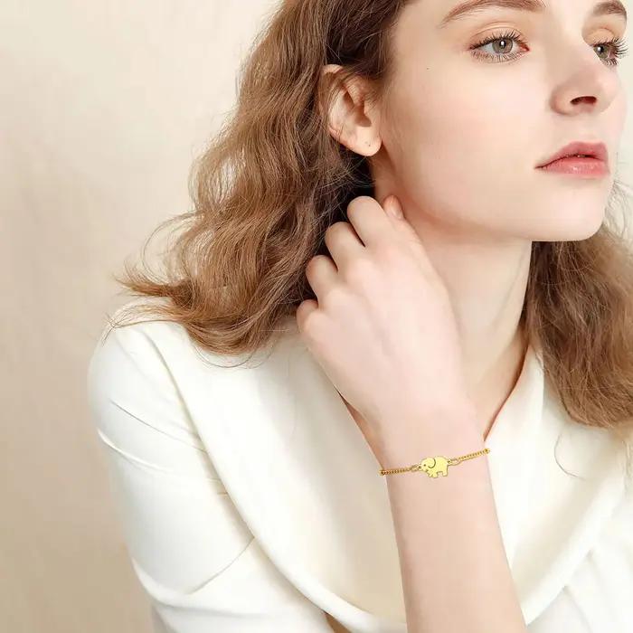 Bracelets à breloques en forme d'éléphant pour femmes